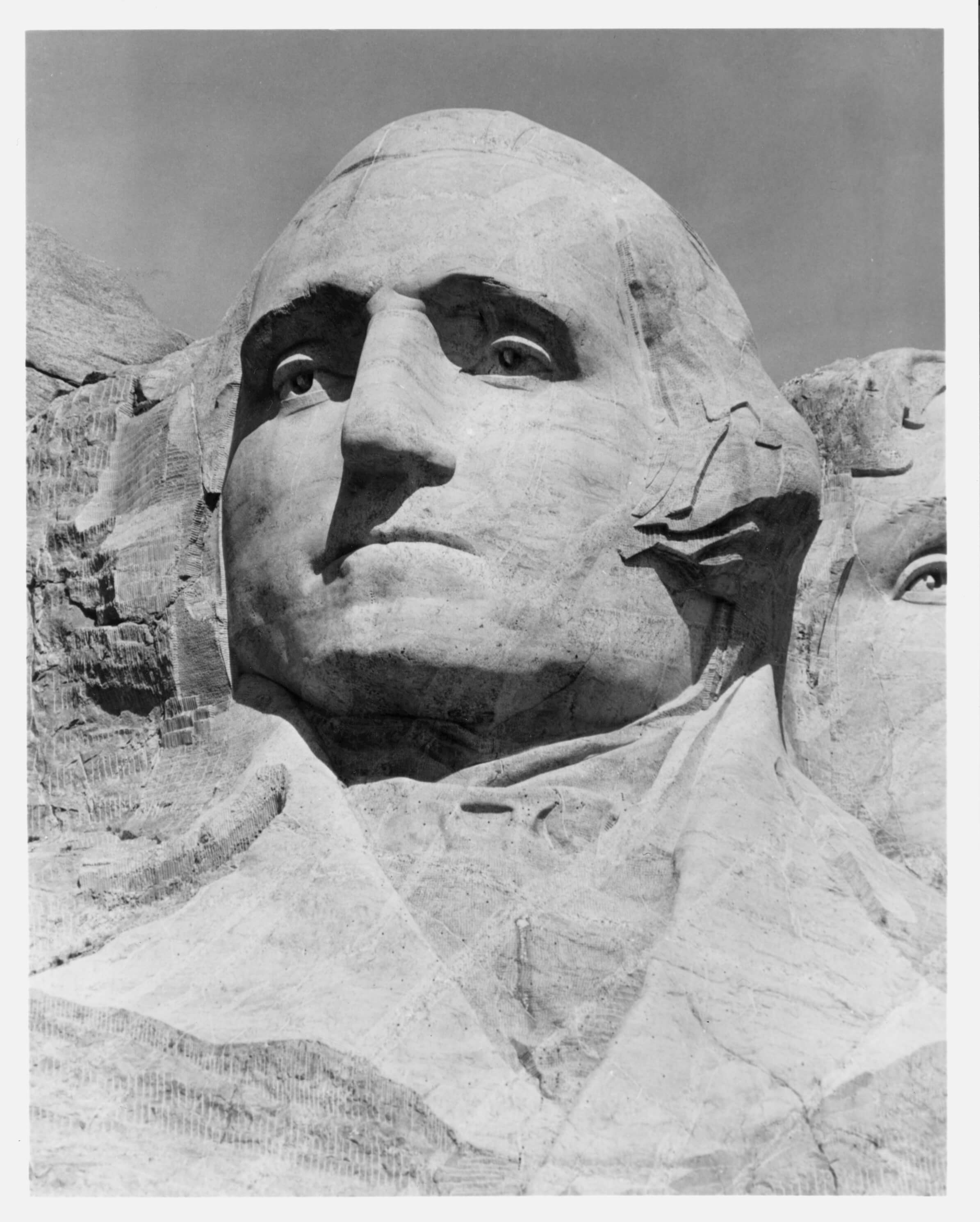 mountain carving of George Washington