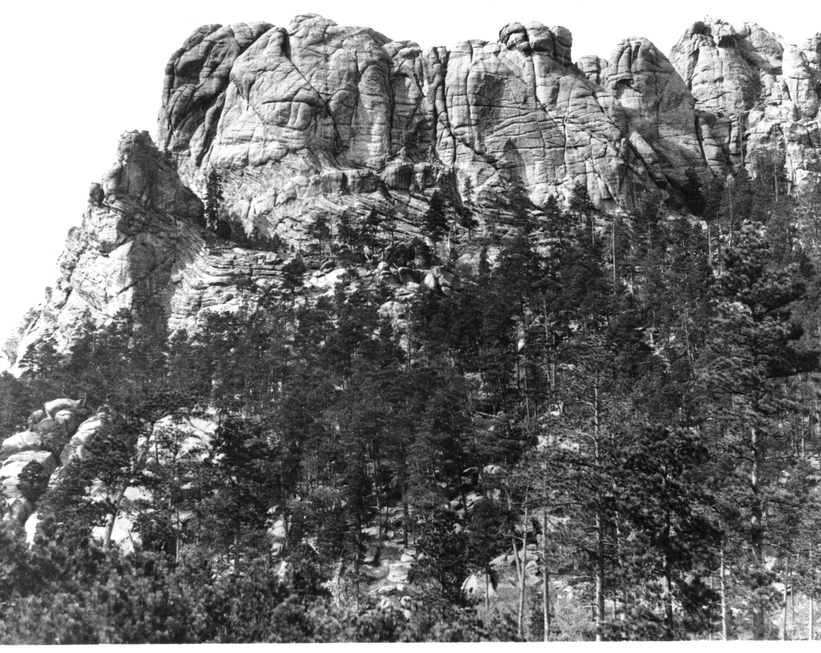 Mount Rushmore before carving