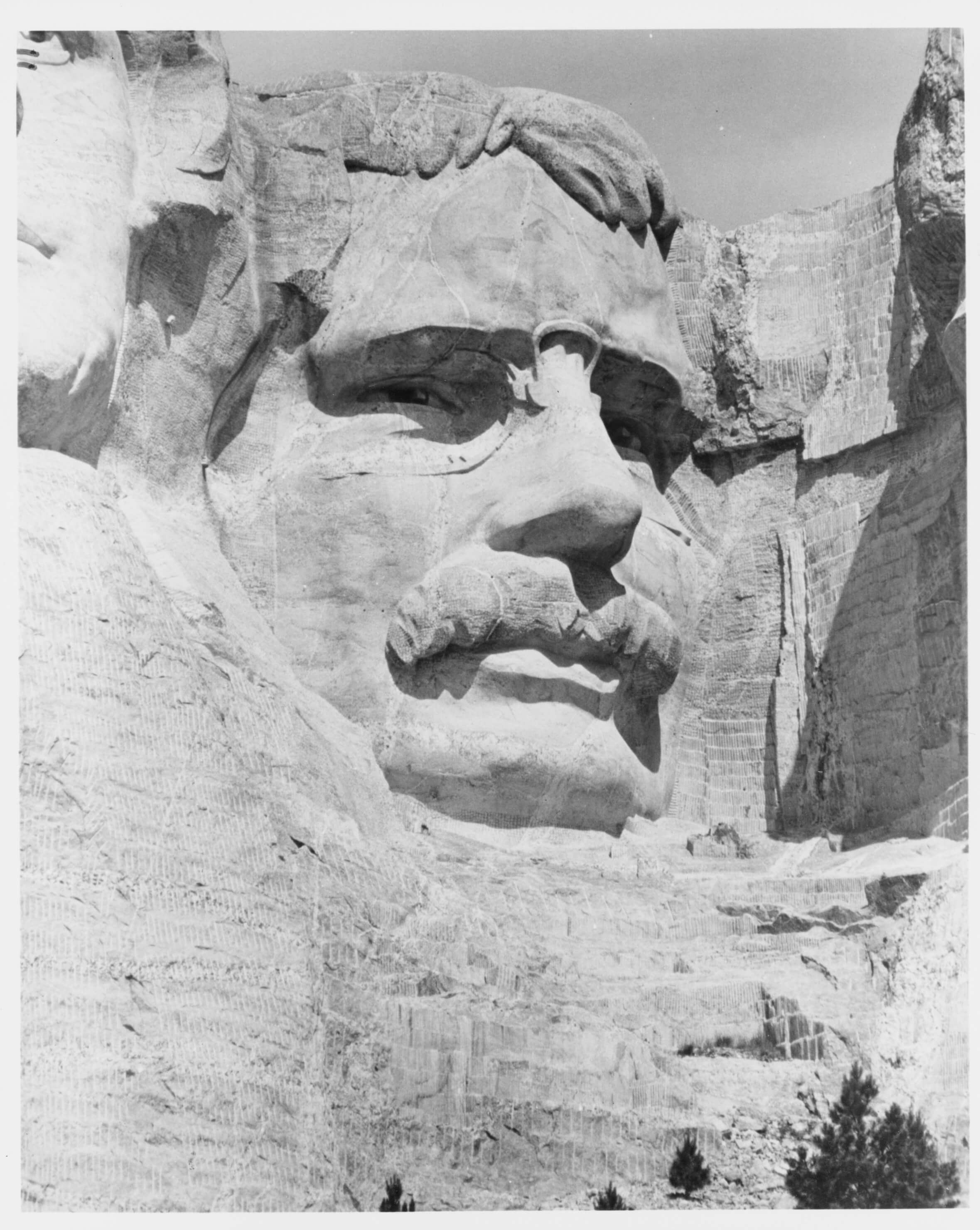 mountain carving of Theodore Roosevelt